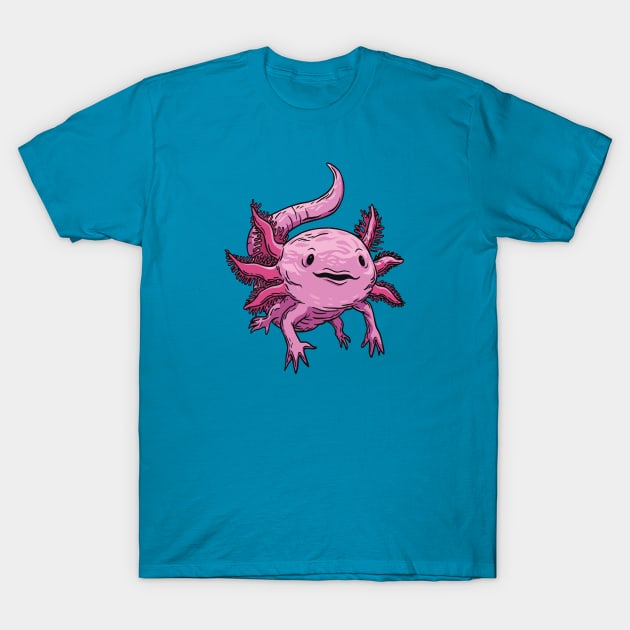 Cute Swimming Axolotl Sketch T-Shirt by SLAG_Creative